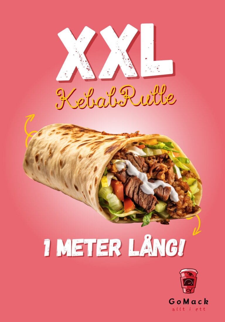 en meter lång kebabrulle